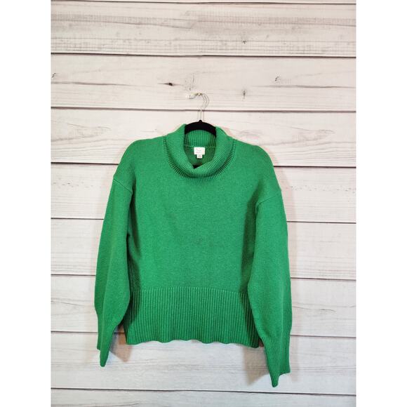 A New Day Women's Green Solid‎ Turtleneck Long Sleeve Pullover Sweater Size XS - Picture 1 of 6